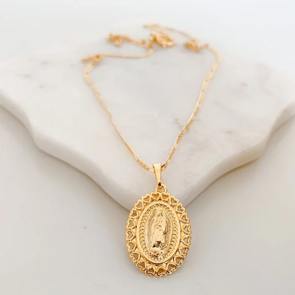 🎉HP🎉Virgin Mary Necklace | 24k Gold Filled - Picture 2 of 9